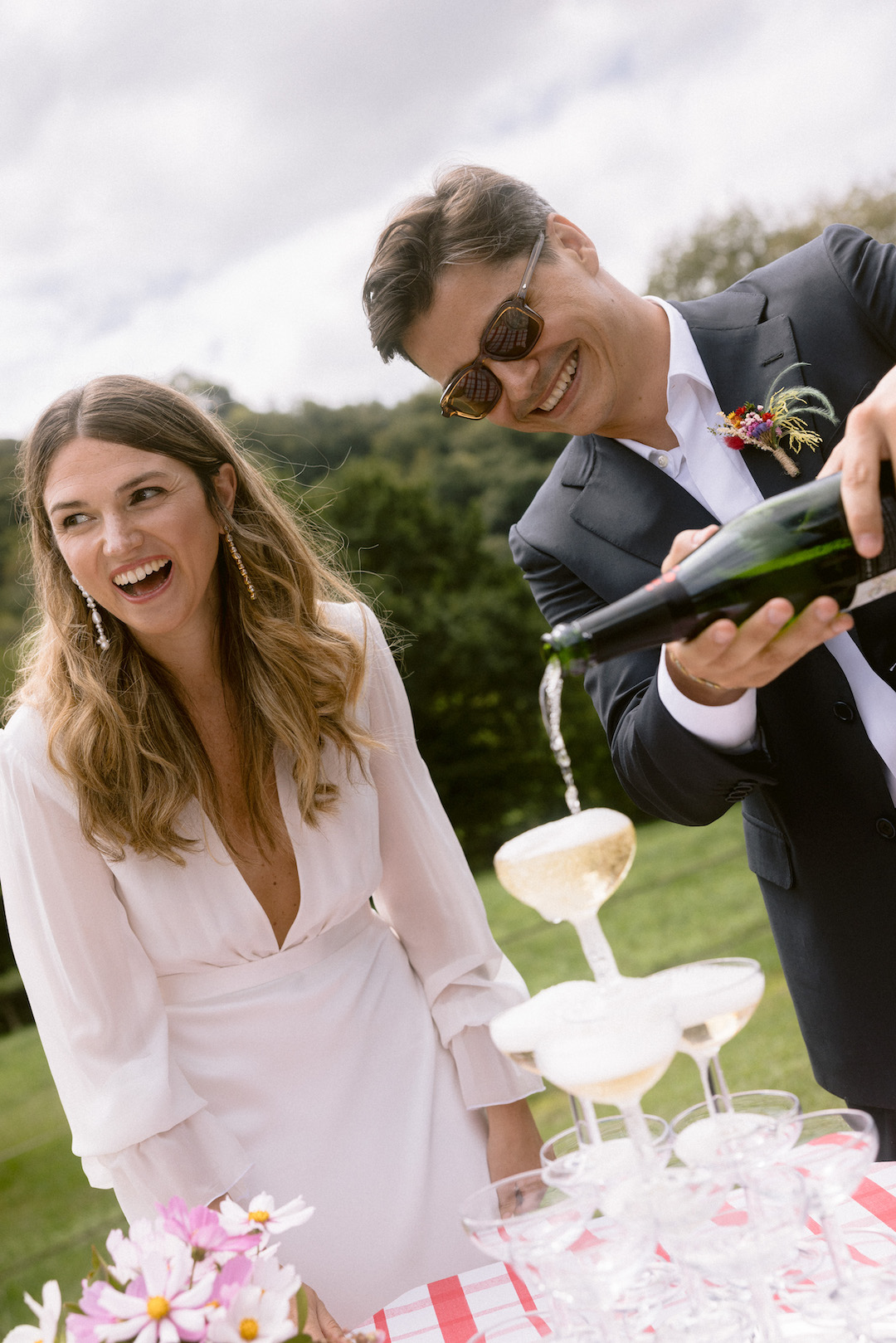 Champagne Tower Mariage Pays-Basque